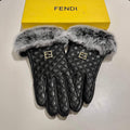 Fendi Women's Gloves Marmont Chevron Leather Gloves F88603