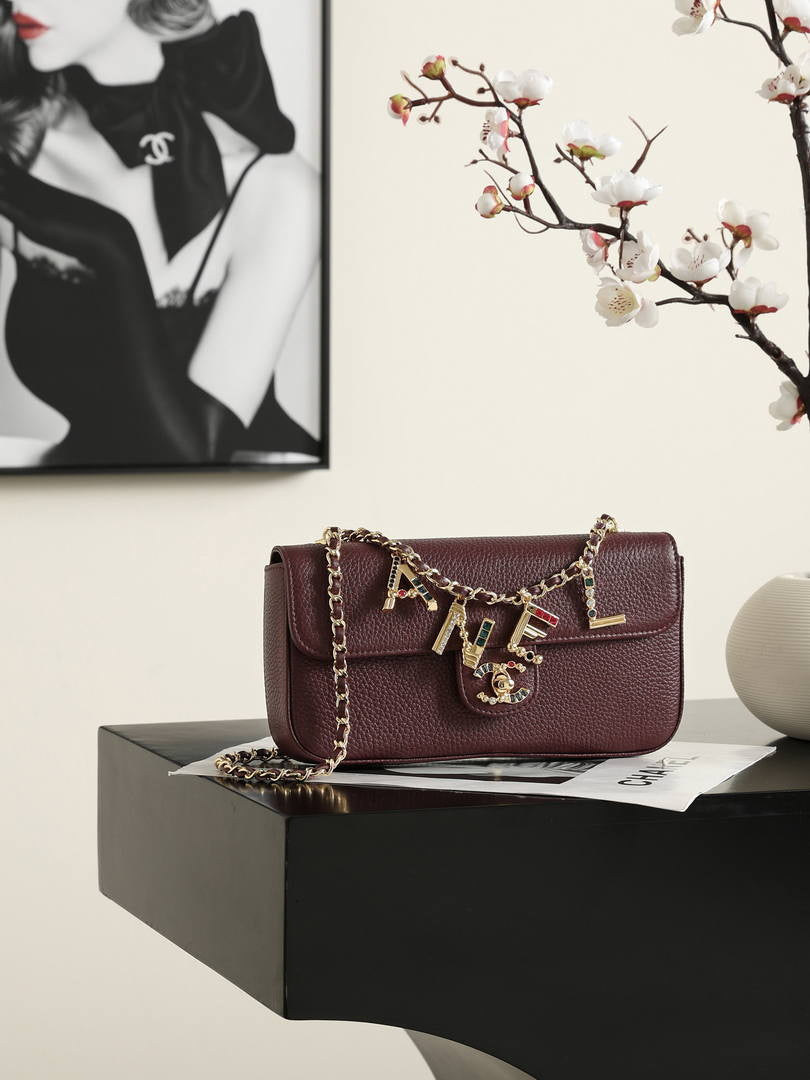Chanel  Flap bag Caviar Quilted Calfskin AS6340 Dark red