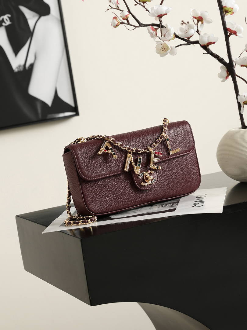 Chanel  Flap bag Caviar Quilted Calfskin AS6340 Dark red