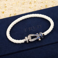 Fred FORCE 10 BRACELET Large model 18K yellow gold diamond paved F230019 - White - View 1