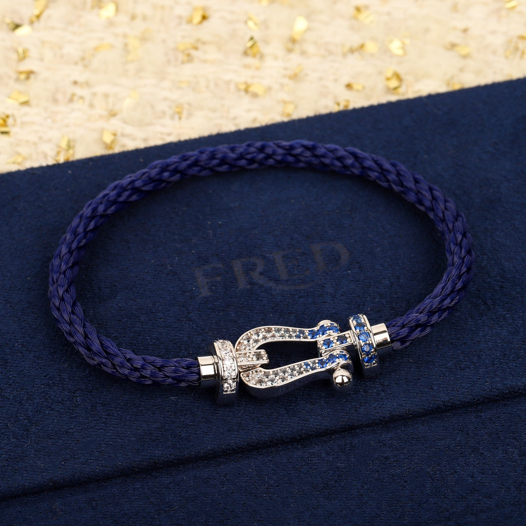 Fred FORCE 10 BRACELET Large model 18K yellow gold diamond paved F230019