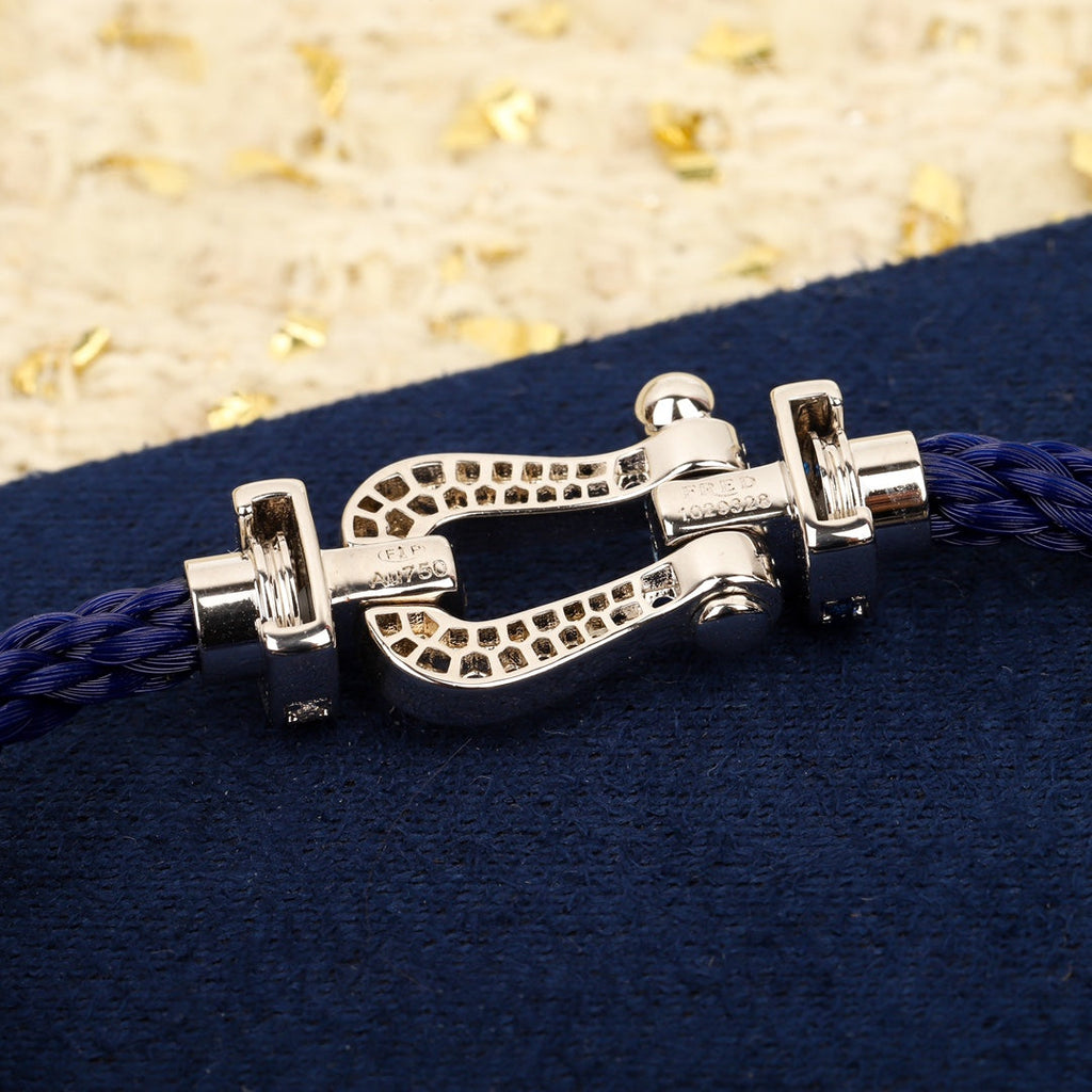 Fred FORCE 10 BRACELET Large model 18K yellow gold diamond paved F230019