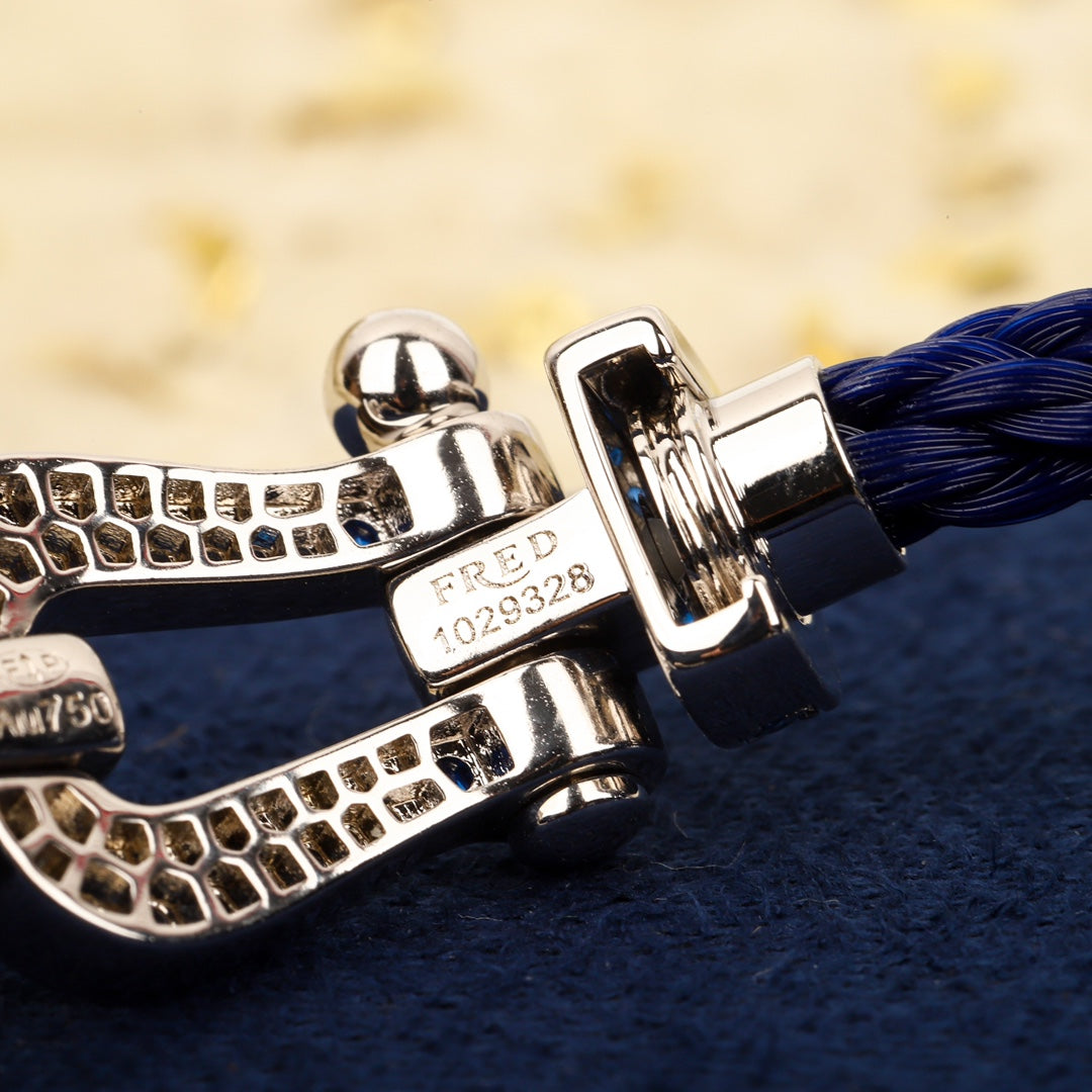 Fred FORCE 10 BRACELET Large model 18K yellow gold diamond paved F230019