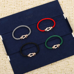 Fred FORCE 10 BRACELET Large model 18K yellow gold diamond paved F230020 - Default Title - View 2
