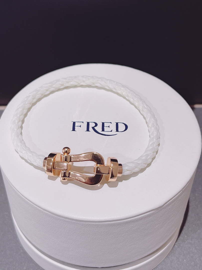 Fred FORCE 10 BRACELET Large model 18K yellow gold diamond paved F230021