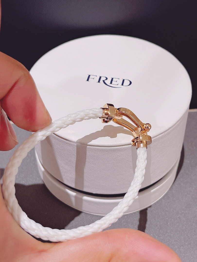 Fred FORCE 10 BRACELET Large model 18K yellow gold diamond paved F230021