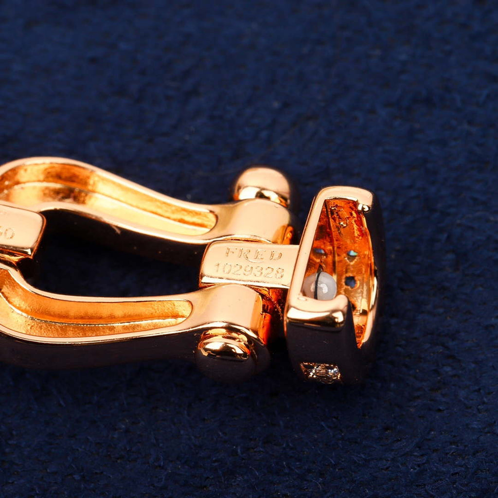 Fred FORCE 10 BRACELET Large model 18K yellow gold diamond paved F230018