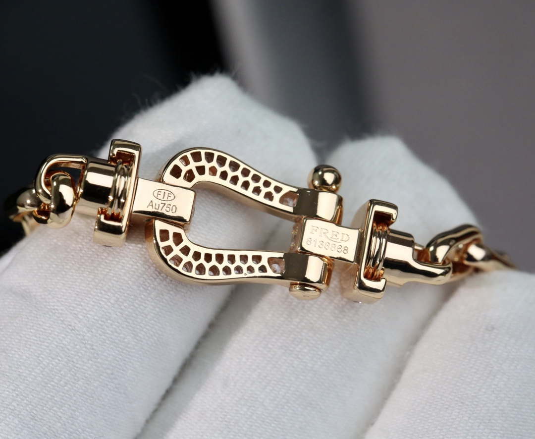 Fred FORCE 10 BRACELET XL model in 18k pink gold and diamonds F23004 - Default Title - View 1