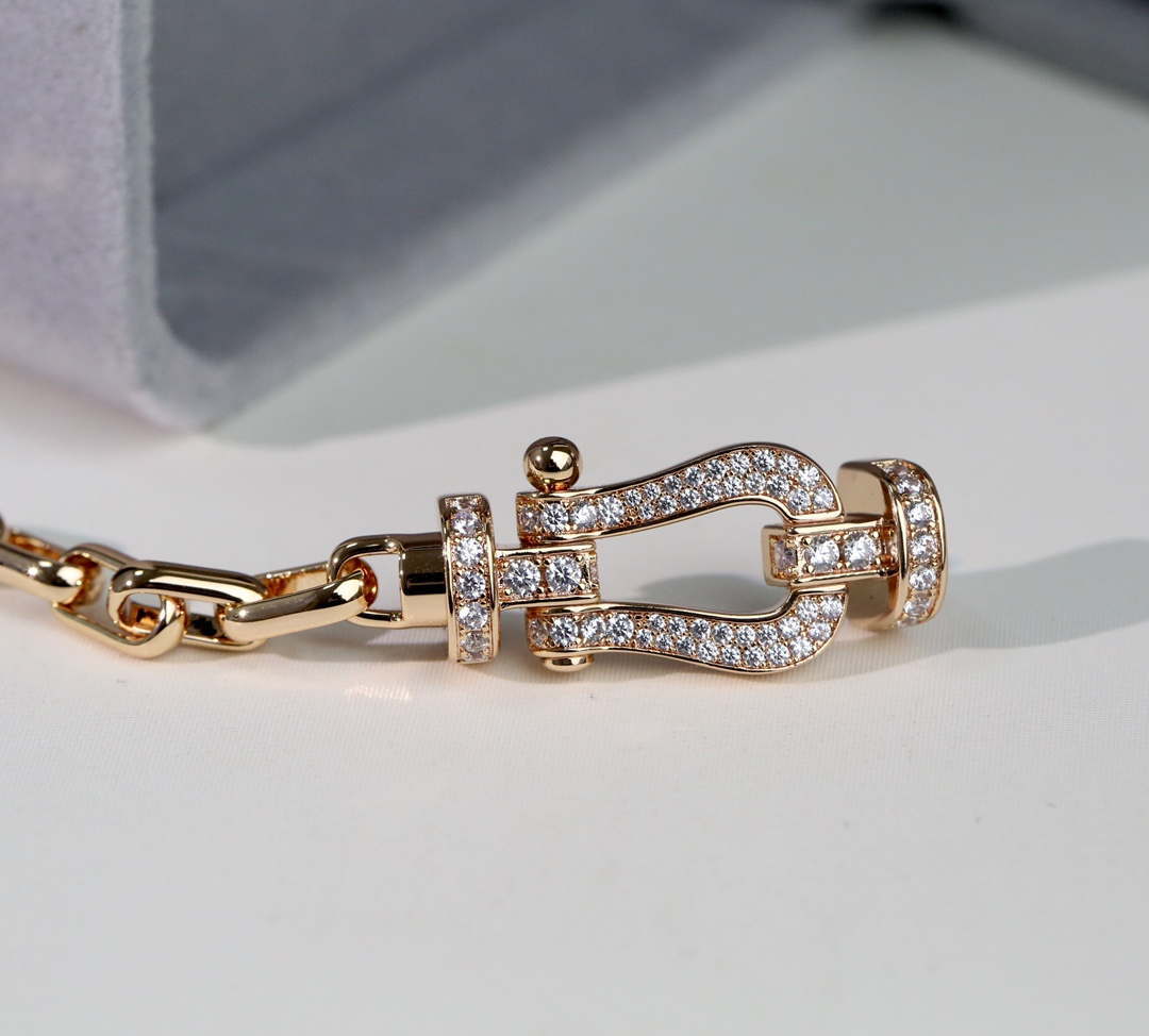 Fred FORCE 10 BRACELET XL model in 18k pink gold and diamonds F23004