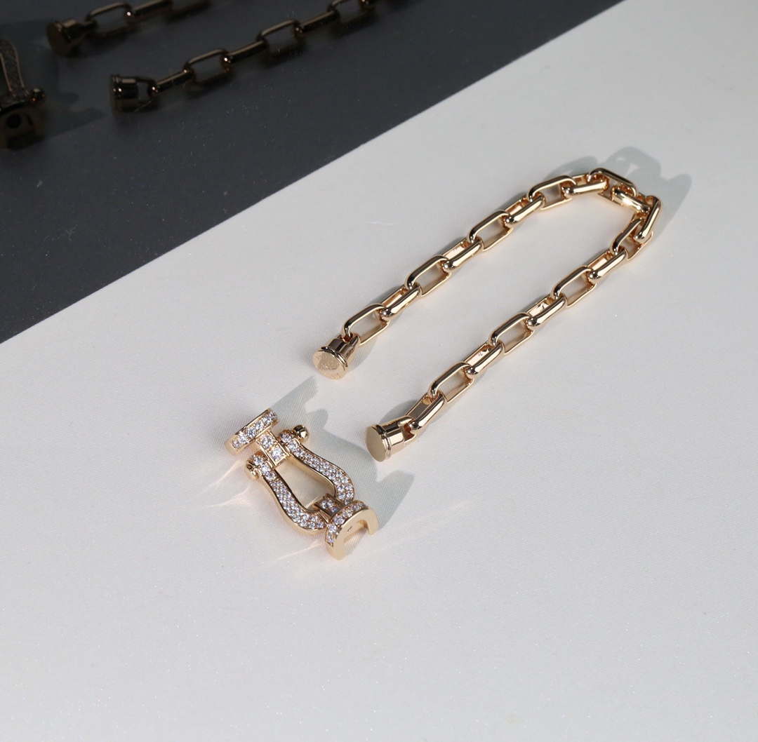 Fred FORCE 10 BRACELET XL model in 18k pink gold and diamonds F23004