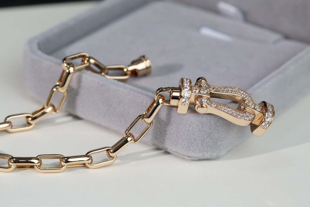 Fred FORCE 10 BRACELET XL model in 18k pink gold and diamonds F23004