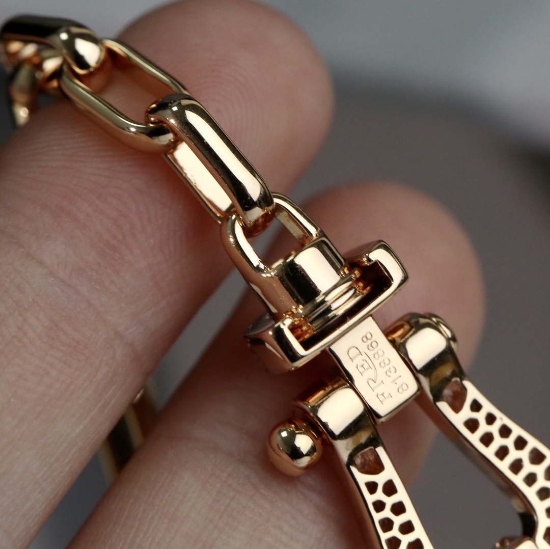 Fred FORCE 10 BRACELET XL model in 18k pink gold with diamonds F23006