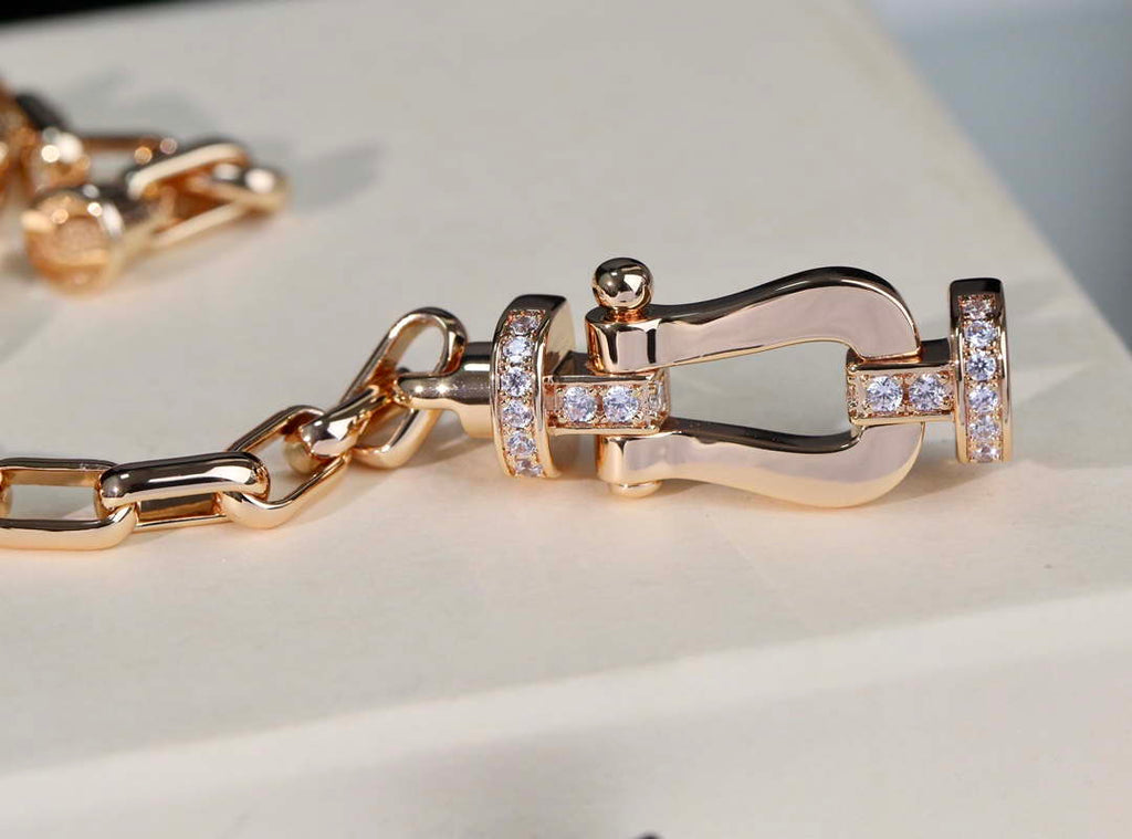 Fred FORCE 10 BRACELET XL model in 18k pink gold with diamonds F23006