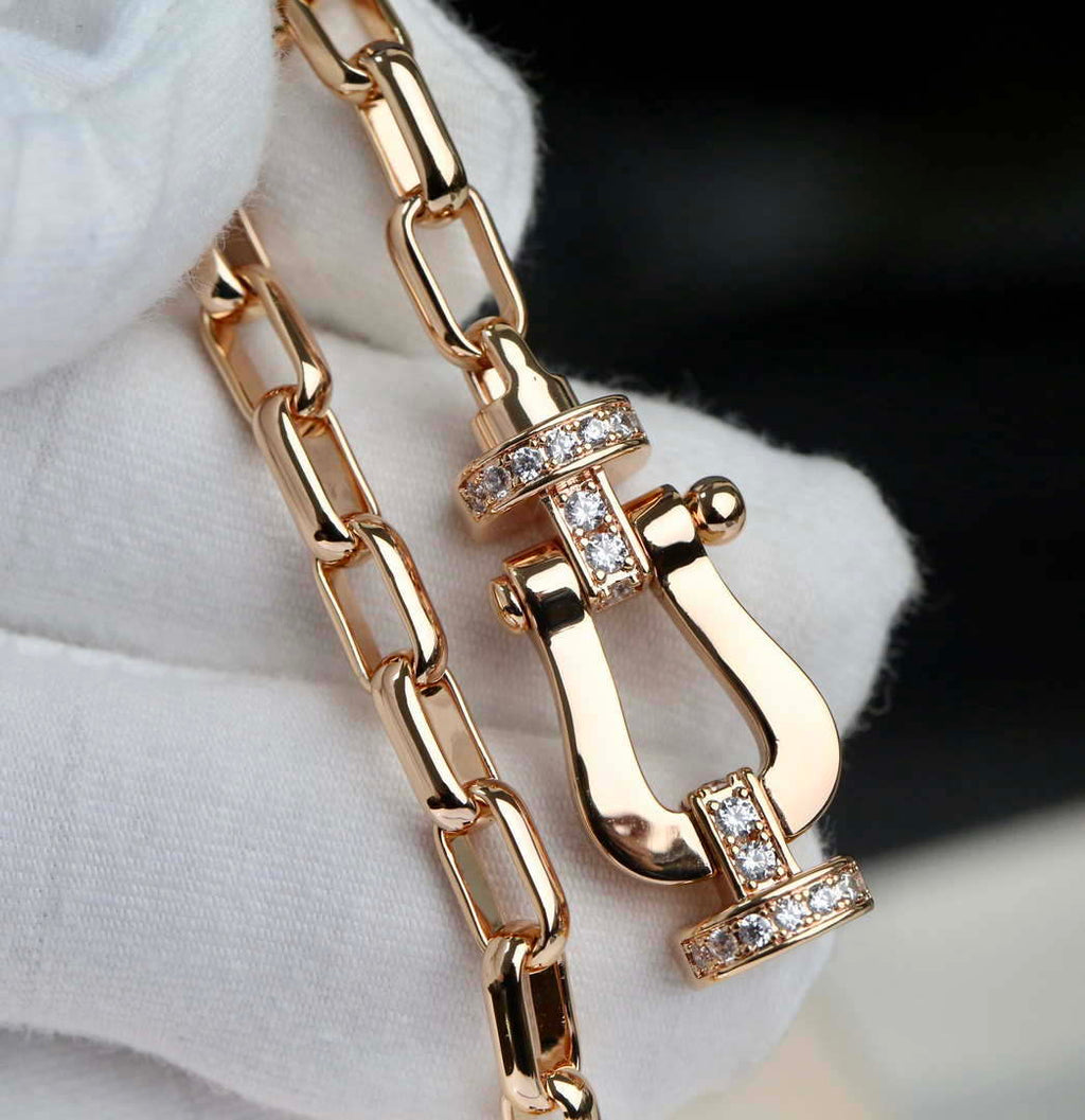 Fred FORCE 10 BRACELET XL model in 18k pink gold with diamonds F23006