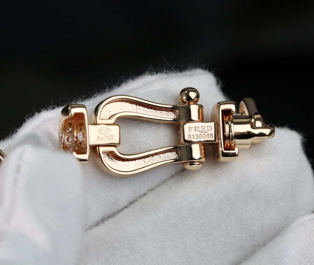 Fred FORCE 10 BRACELET XL model in 18k pink gold with diamonds F23006