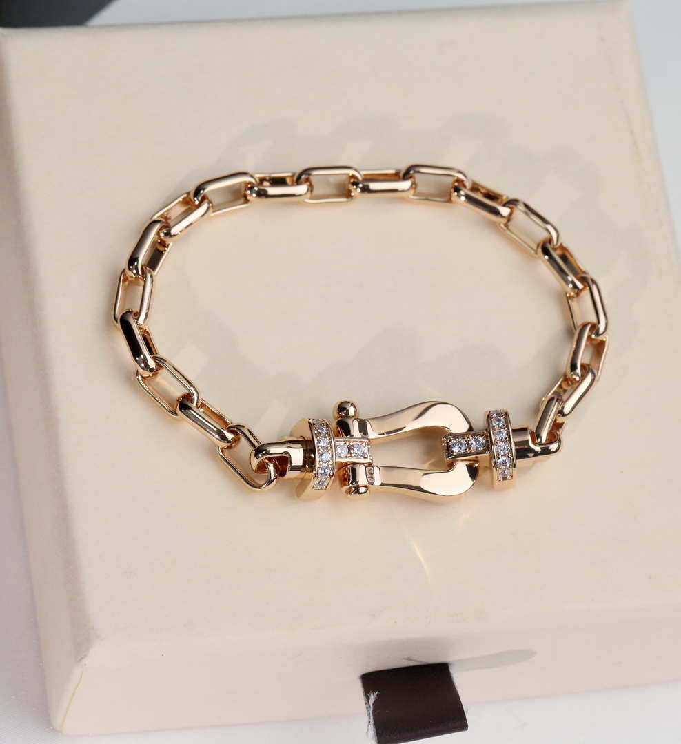 Fred FORCE 10 BRACELET XL model in 18k pink gold with diamonds F23006 - Default Title - View 1