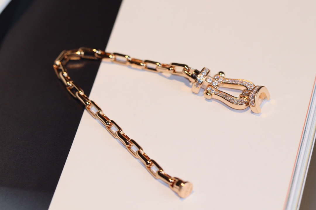 Fred FORCE 10 BRACELET XL model in 18k Pink gold with diamonds F23009 - Default Title - View 1