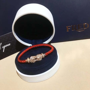 Fred FORCE 10 BRACELET XL model in 18k pink gold with diamonds F230017 - Default Title - View 1