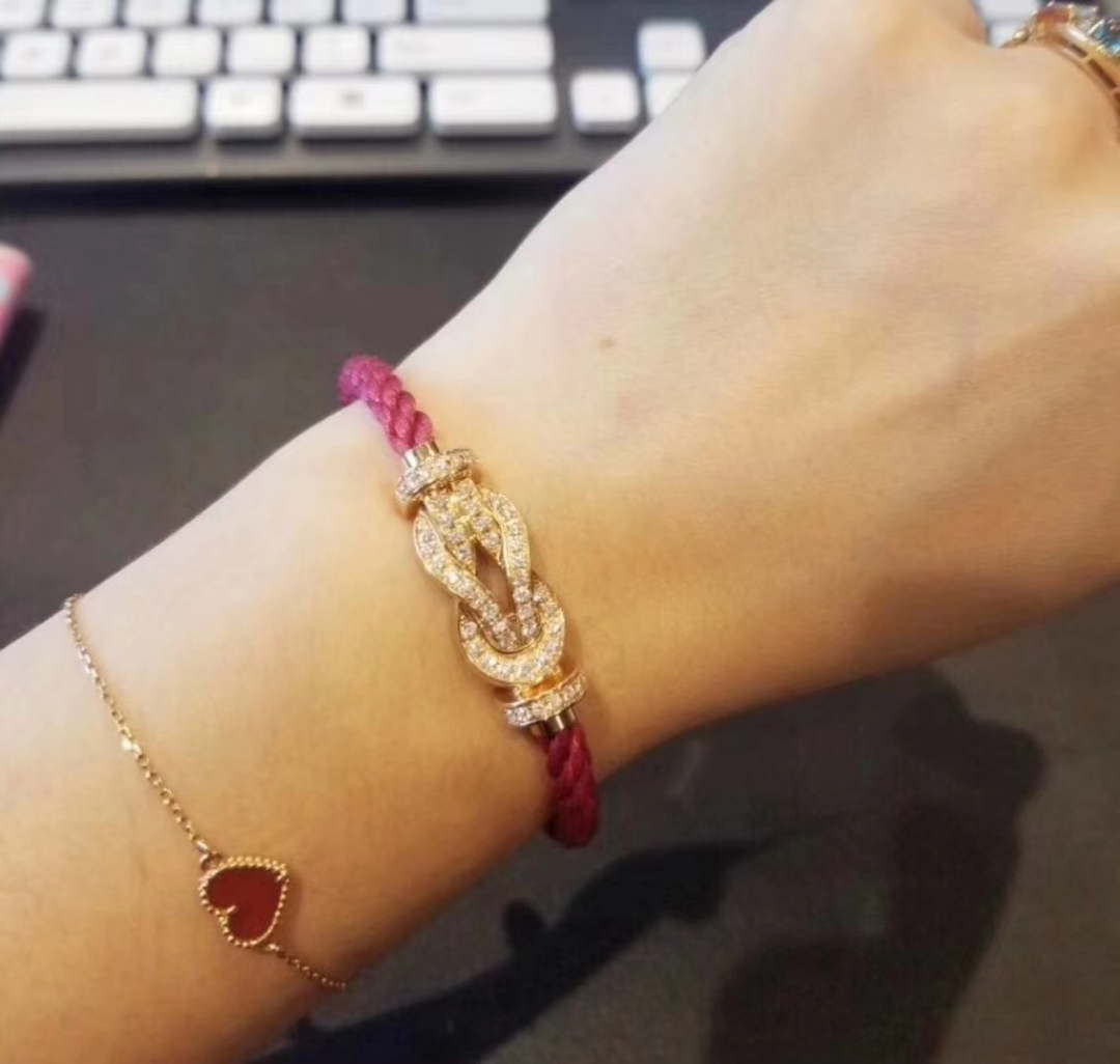 Fred FORCE 10 BRACELET XL model in 18k pink gold with diamonds F230017