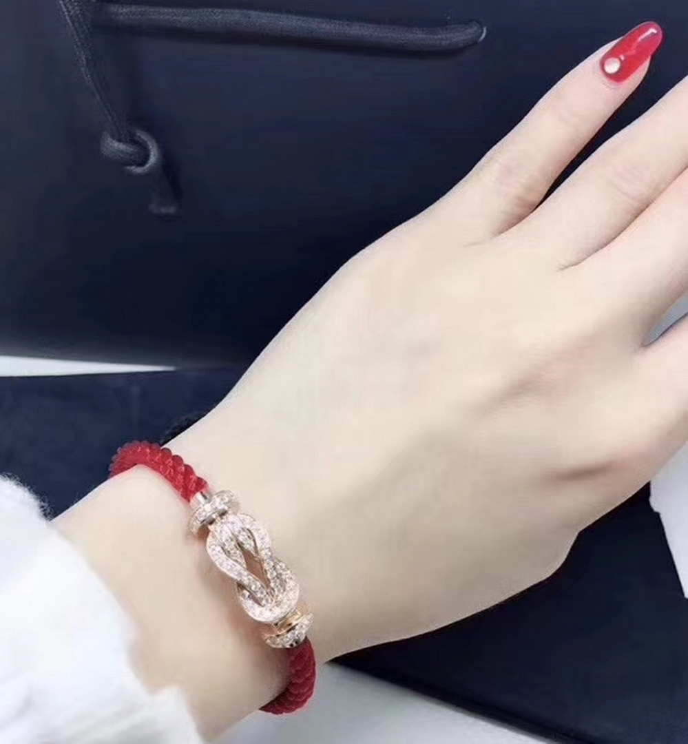 Fred FORCE 10 BRACELET XL model in 18k pink gold with diamonds F230017