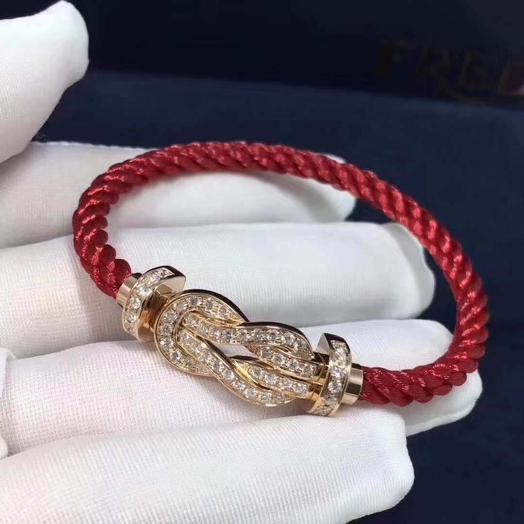 Fred FORCE 10 BRACELET XL model in 18k pink gold with diamonds F230017