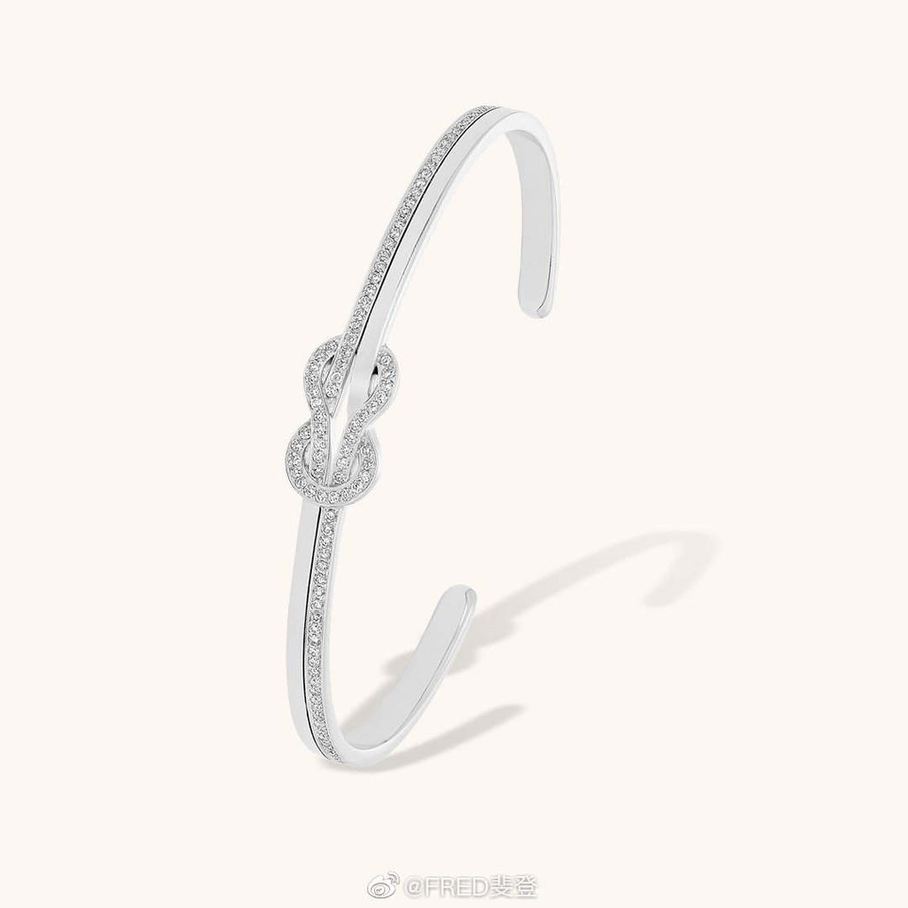 Fred FORCE 10 BRACELET XL model in 18k white gold with diamonds F230016