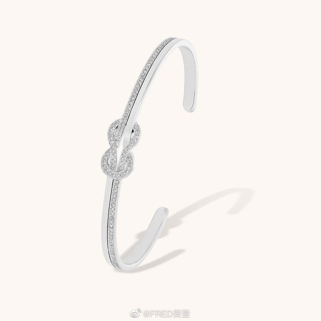 Fred FORCE 10 BRACELET XL model in 18k white gold with diamonds F230016