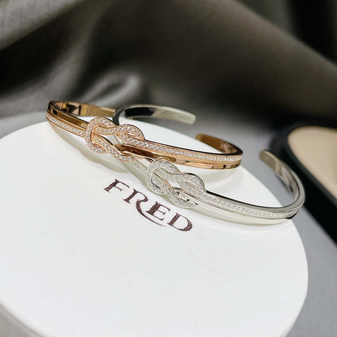 Fred FORCE 10 BRACELET XL model in 18k pink gold with diamonds F230015