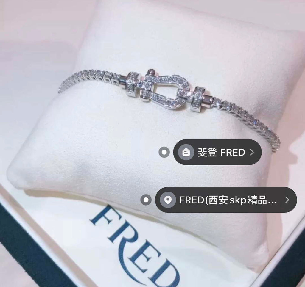 Fred FORCE 10 BRACELET XL model in 18k Pink gold with full diamonds F230012
