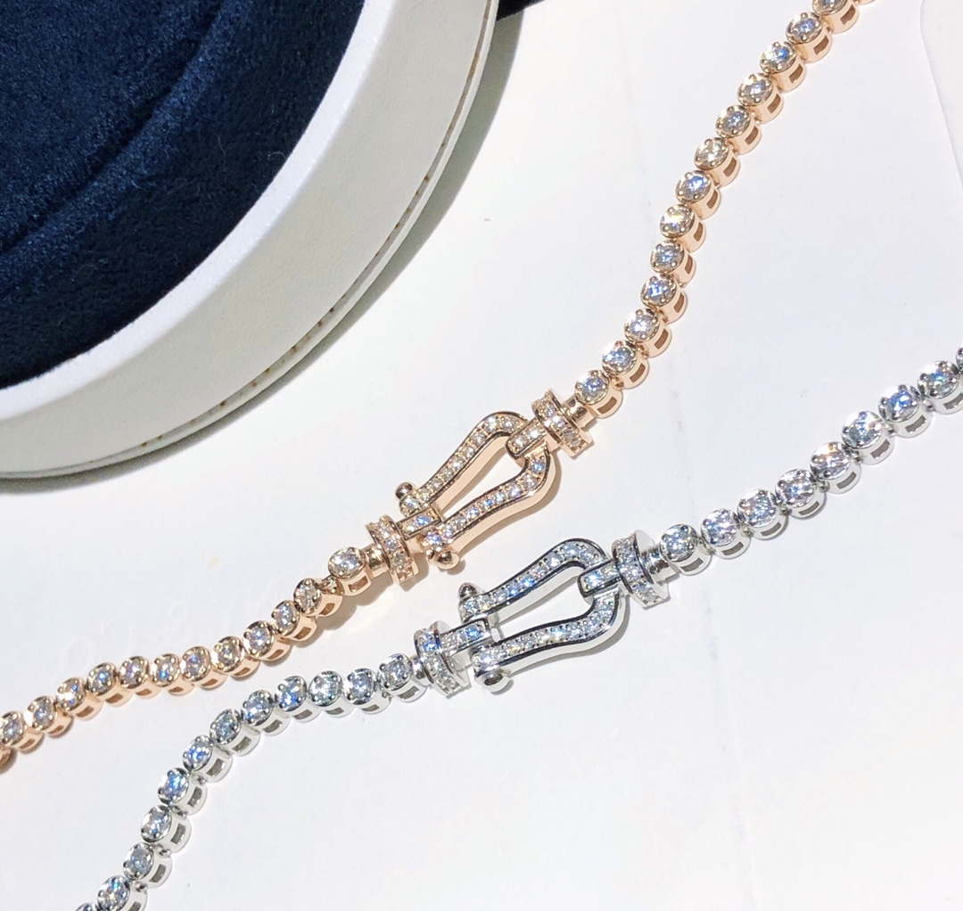 Fred FORCE 10 BRACELET XL model in 18k Pink gold with full diamonds F230012