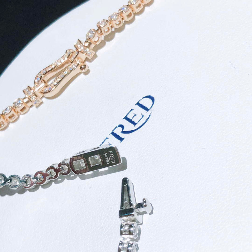 Fred FORCE 10 BRACELET XL model in 18k Pink gold with full diamonds F230012
