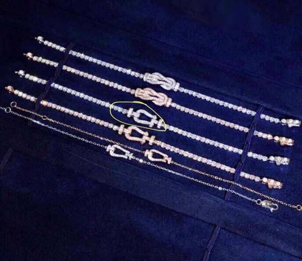 Fred FORCE 10 BRACELET XL model in 18k Pink gold with full diamonds F230012