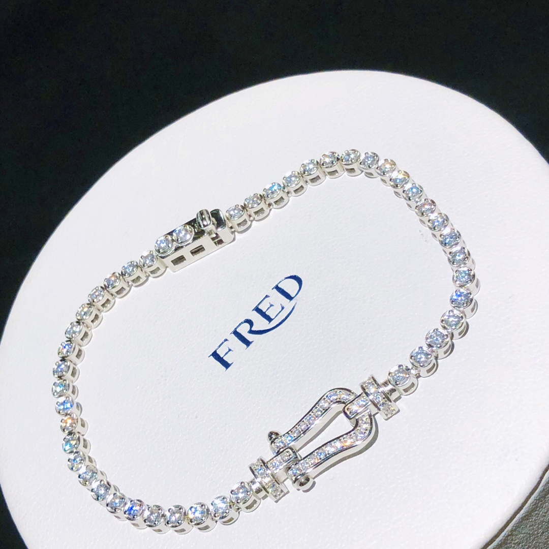 Fred FORCE 10 BRACELET XL model in 18k Pink gold with full diamonds F230012