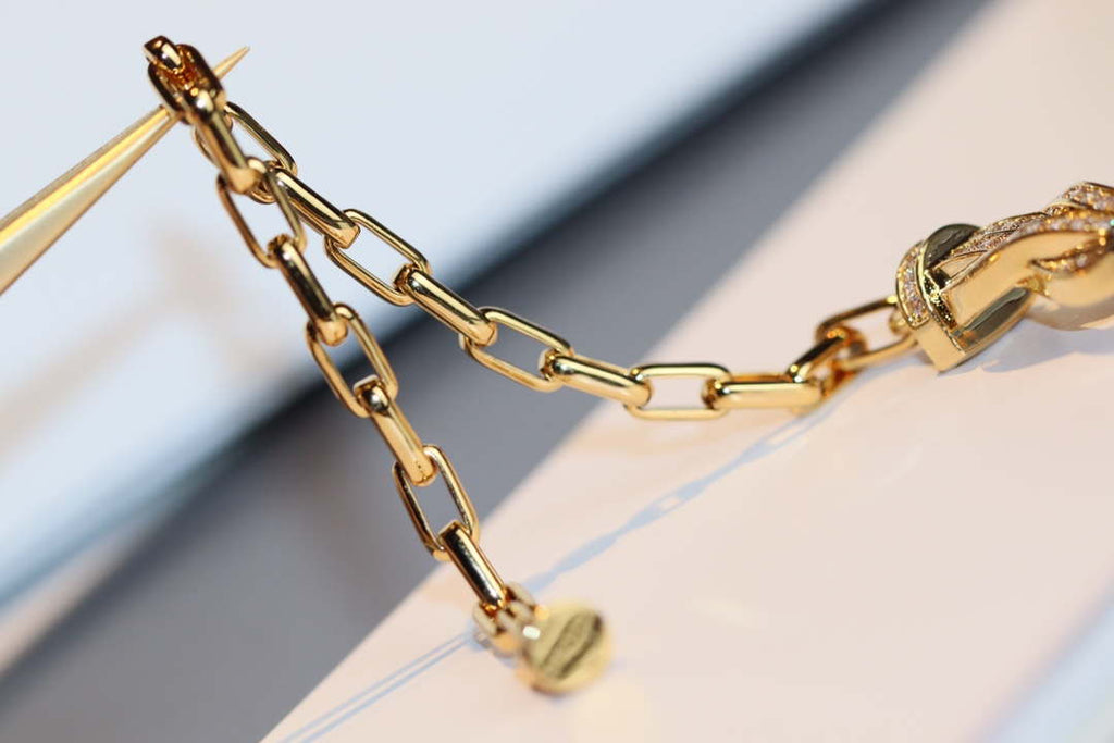 Fred FORCE 10 BRACELET XL model in 18k Yellow gold with diamonds F23008