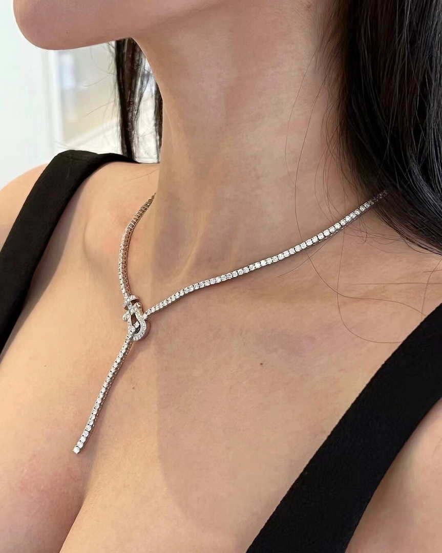 Fred FORCE 10 NECKLACE Small model in 18k pink gold and diamonds F23010