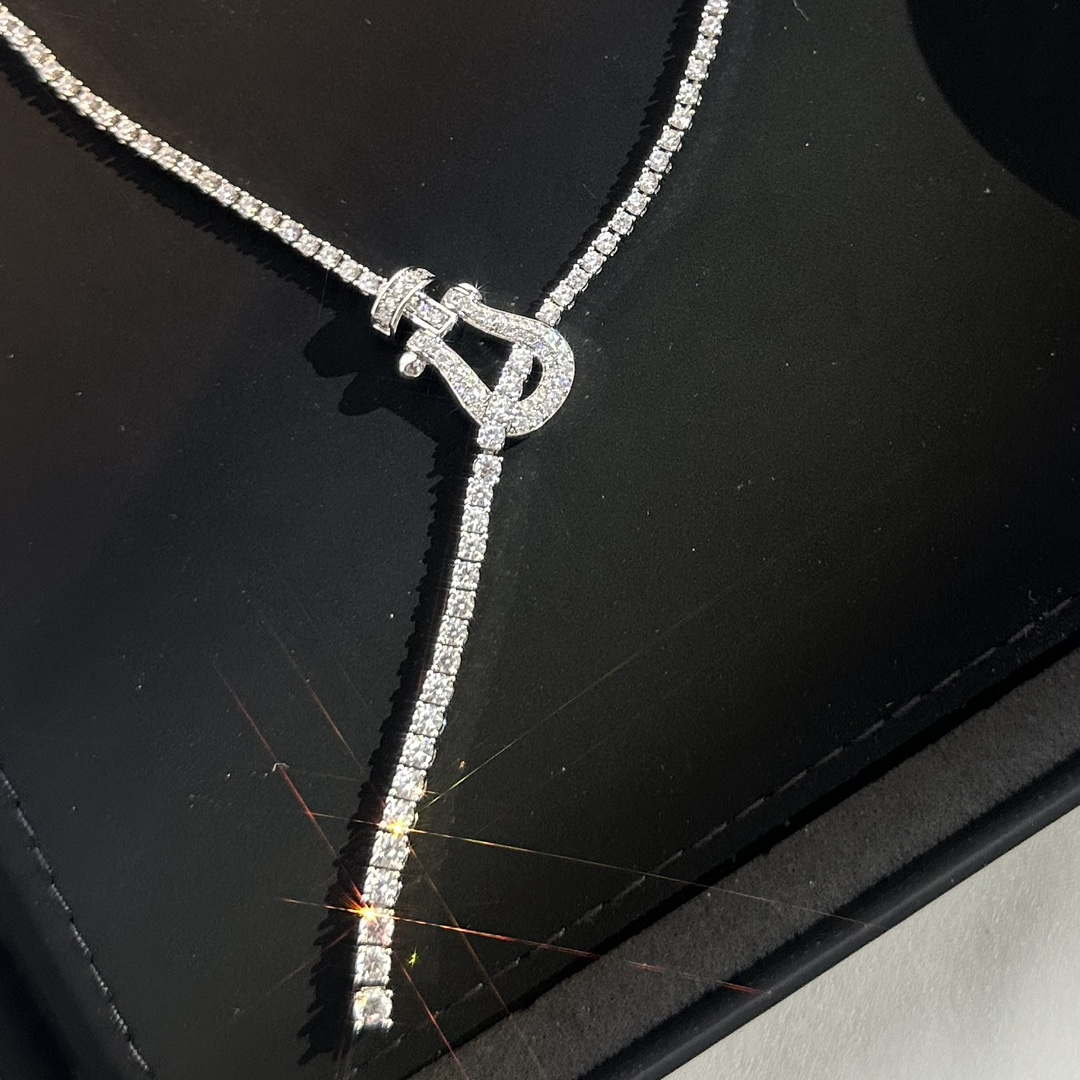 Fred FORCE 10 NECKLACE Small model in 18k pink gold and diamonds F23010