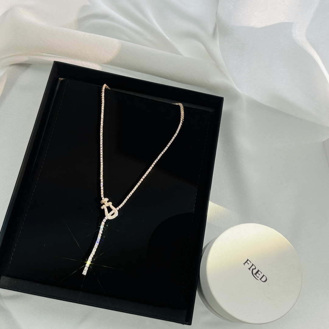 Fred FORCE 10 NECKLACE Small model in 18k platinum gold and diamonds F23011