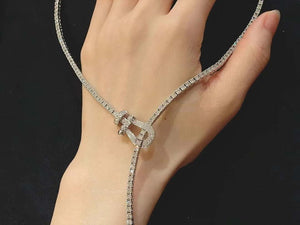 Fred FORCE 10 NECKLACE Small model in 18k platinum gold and diamonds F23011 - Default Title - View 7