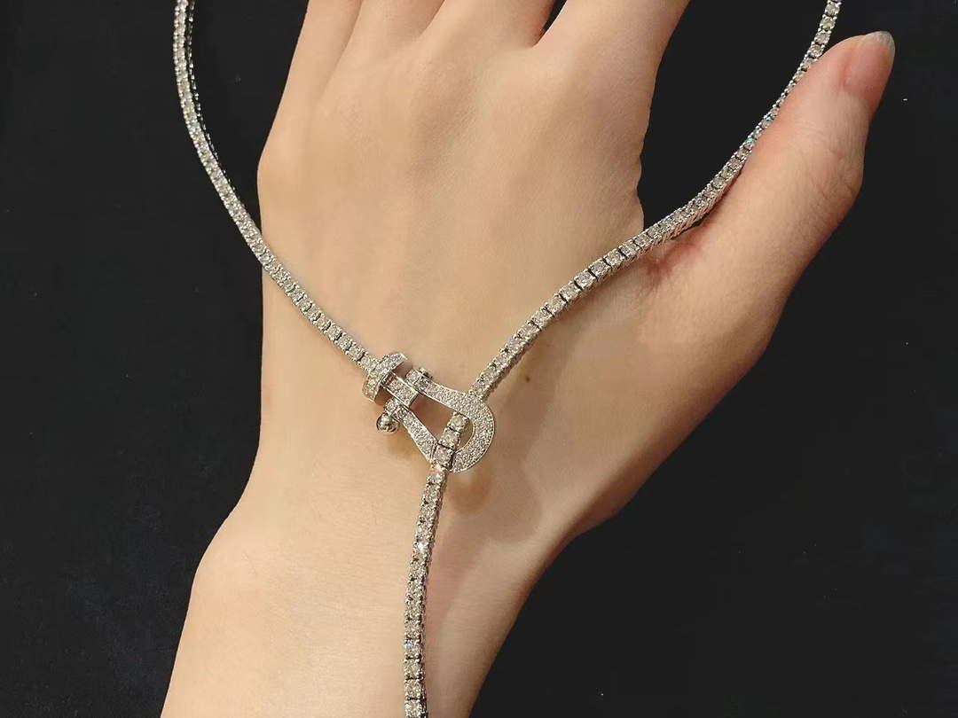 Fred FORCE 10 NECKLACE Small model in 18k platinum gold and diamonds F23011