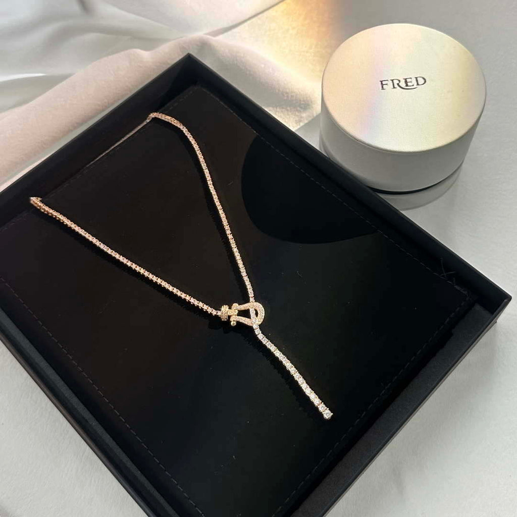 Fred FORCE 10 NECKLACE Small model in 18k platinum gold and diamonds F23011