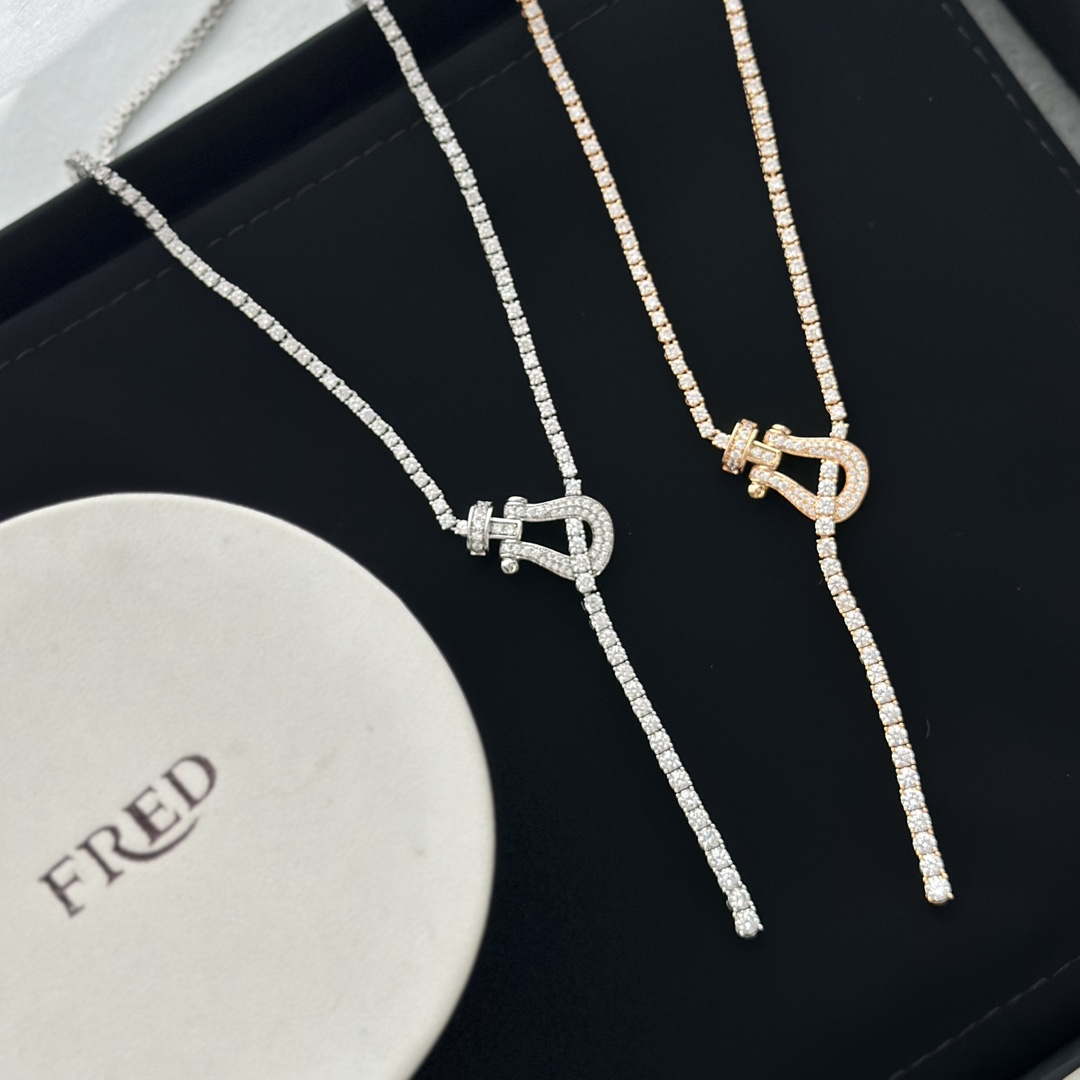 Fred FORCE 10 NECKLACE Small model in 18k platinum gold and diamonds F23011