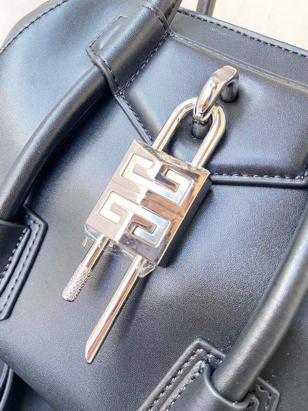Givenchy BB50J0B00D Mini Antigona Lock Bag in Box Leather Black