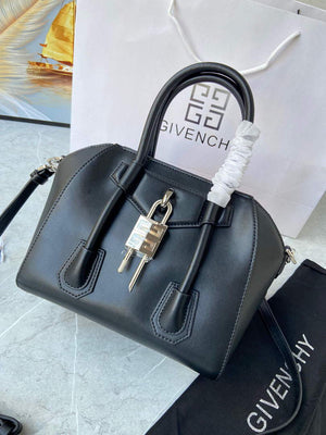 Givenchy BB50J0B00D Mini Antigona Lock Bag in Box Leather Black - Default Title - View 8