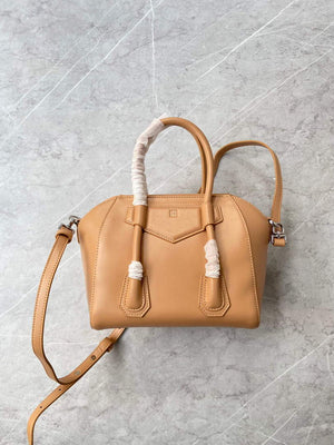 Givenchy BB50J0B00D Mini Antigona Lock Bag in Box Leather Apricot - Default Title - View 8