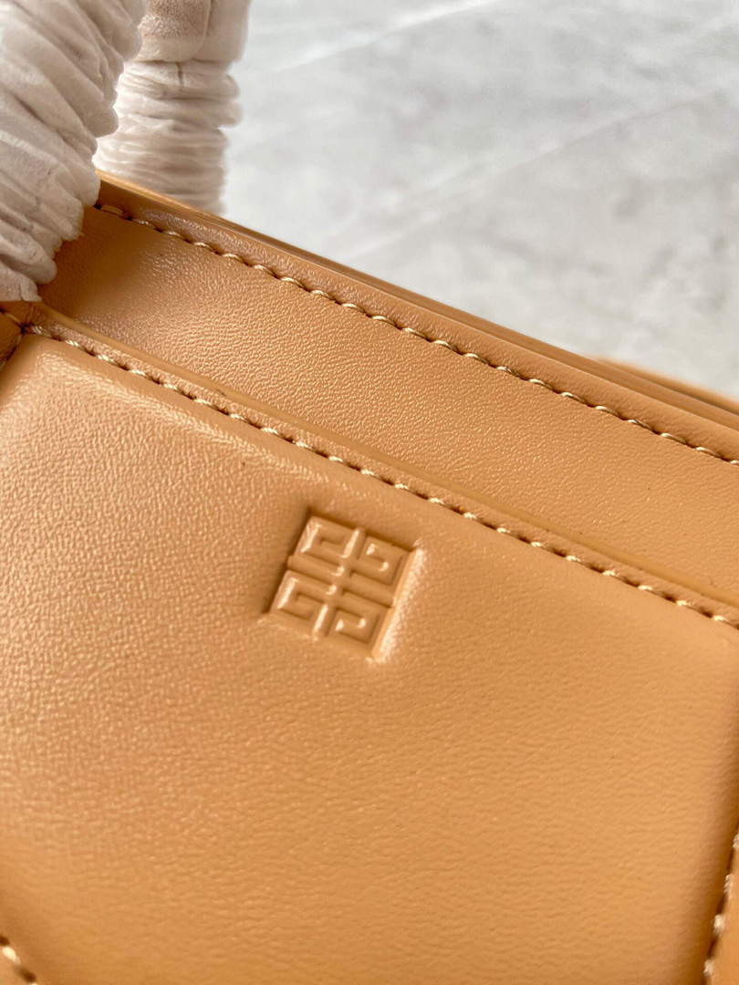 Givenchy BB50J0B00D Mini Antigona Lock Bag in Box Leather Apricot