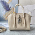 Givenchy BB50J0B00D Mini Antigona Lock Bag in Box Leather Beige - Default Title - View 1