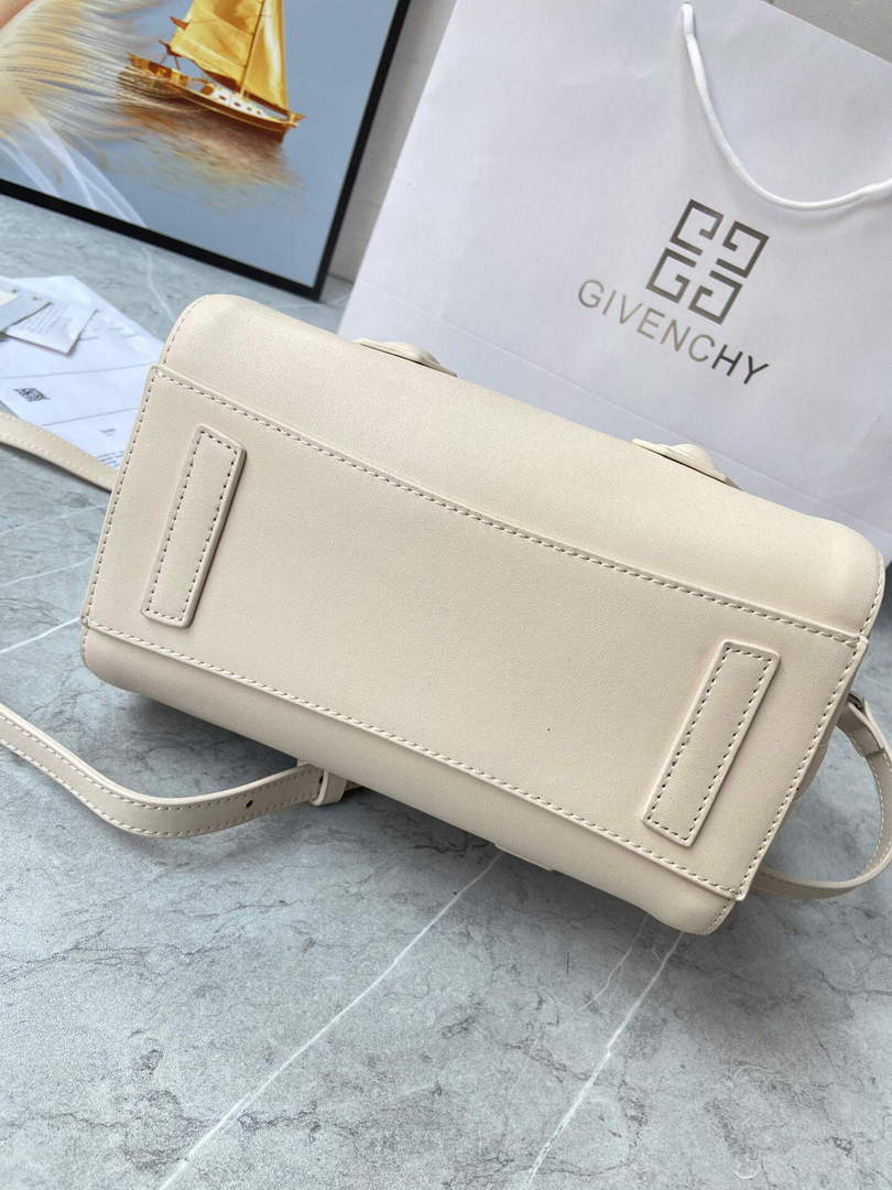 Givenchy BB50J0B00D Mini Antigona Lock Bag in Box Leather Beige