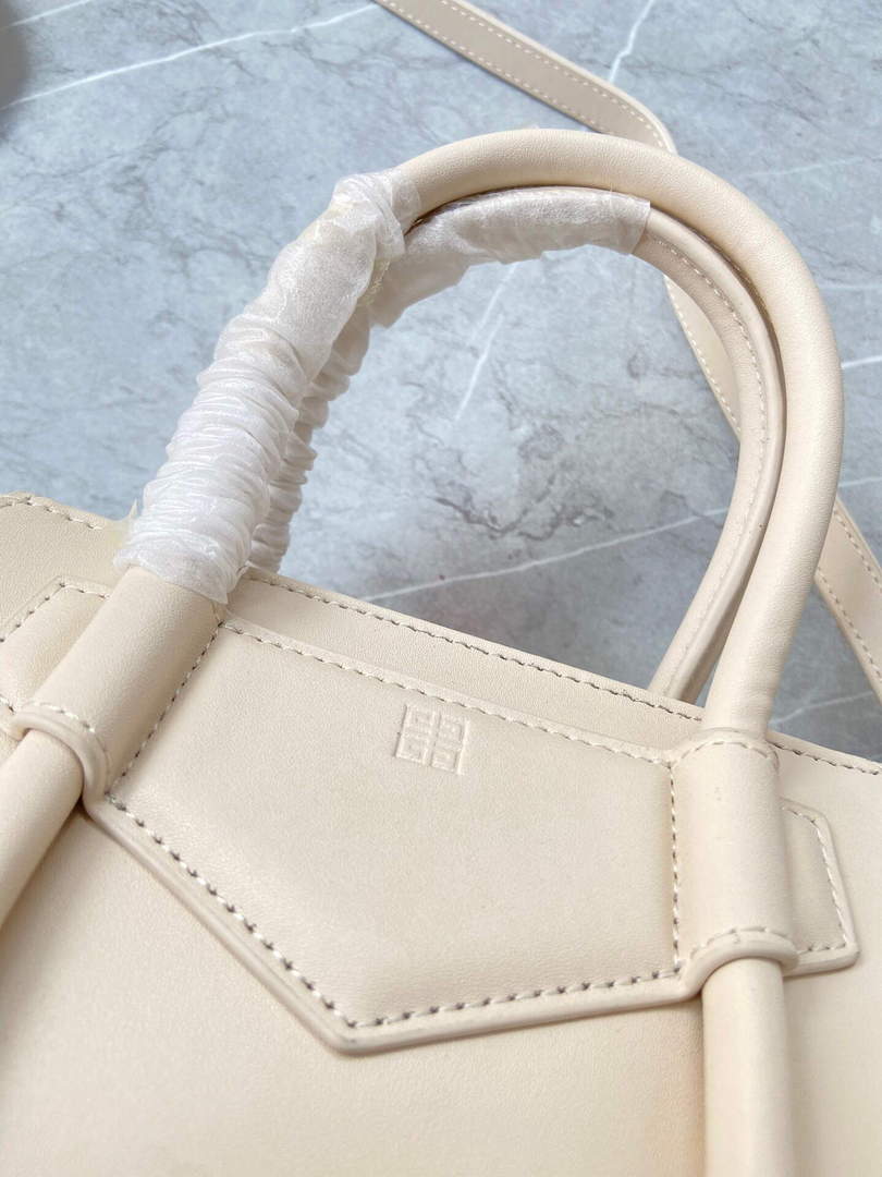 Givenchy BB50J0B00D Mini Antigona Lock Bag in Box Leather Beige - Default Title - View 9