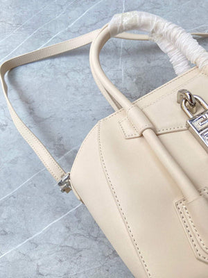 Givenchy BB50J0B00D Mini Antigona Lock Bag in Box Leather Beige - Default Title - View 11