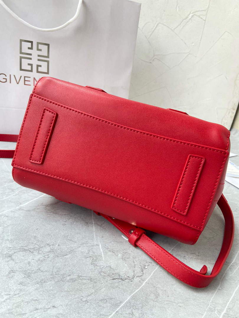Givenchy BB50J0B00D Mini Antigona Lock Bag in Box Leather Red - Default Title - View 6